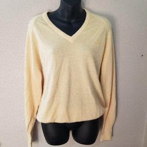 Christian Dior Yellow Sweater Medium V-Neck